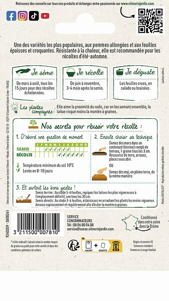 VILMORIN - Laitue Romaine Blonde maraichère - large