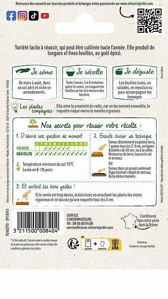 VILMORIN - Roquette cultivée - Graines - Vert - large