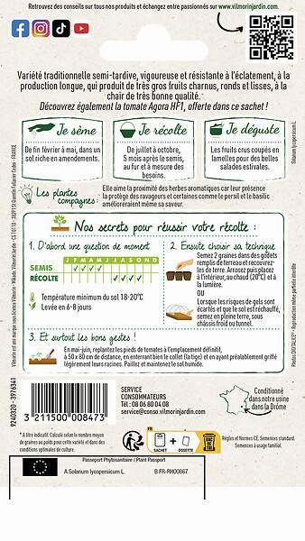 VILMORIN - Tomate Saint Pierre + échantillon tomate Agora - large