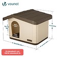 VOUNOT - Maison pour chat chien plastique interieur exterieur 75x63x51cm Beige - vignette