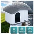 VOUNOT - Maison pour chat chien plastique interieur exterieur 75x63x51cm Blanc - vignette