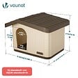 VOUNOT - Maison pour chat chien plastique interieur exterieur 60x51x41cm Beige - vignette