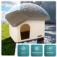 VOUNOT - Maison pour chat chien plastique interieur exterieur 60x51x41cm Beige - vignette