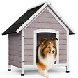 VOUNOT - Niche pour Chien Extérieure en Bois 72x65x83cm gris - vignette