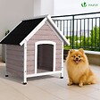 VOUNOT - Niche pour Chien Extérieure en Bois 72x65x83cm gris - vignette