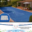 VOUNOT - Bache piscine rectangulaire double couche en Polyethylene 160 gr/m2 avec filet ecoulement 6x12m Bleue - vignette