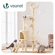 VOUNOT - Arbre a chat 155cm multi niveaux Griffoir et niche Beige - vignette