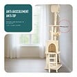 VOUNOT - Arbre a chat 155cm multi niveaux Griffoir et niche Beige - vignette
