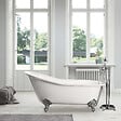 ROGIER & MOTHES - Baignoire sur pieds rétro en fonte petite taille ASHFORD Blanche 156 cm Pieds chromés - vignette