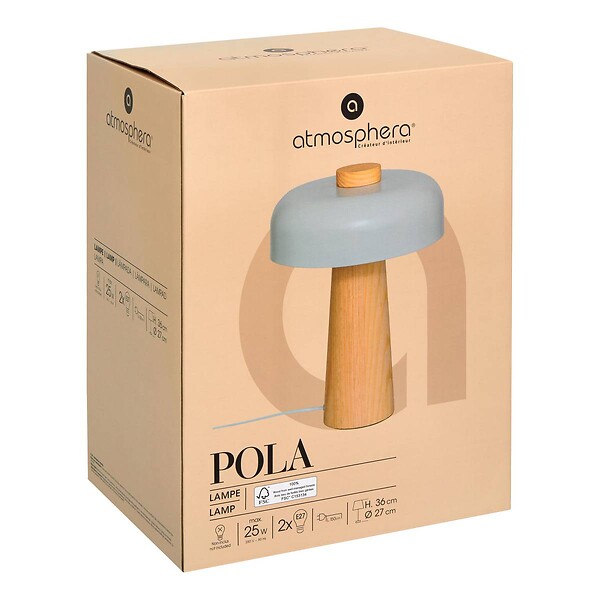ATMOSPHERA - Lampe champignon secteur Pola blanc H36cm - large
