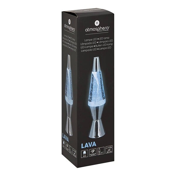 ATMOSPHERA - Lampe à poser champignon secteur Lava argent H36,5cm - large