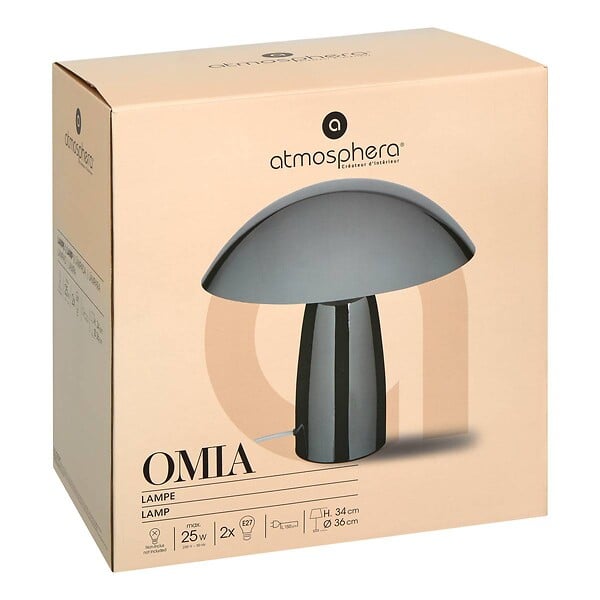 ATMOSPHERA - Lampe champignon secteur Omia argent H34cm - large