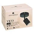 ATMOSPHERA - Applique murale/plafonnier Vico noir 10,5x10,5cm - vignette