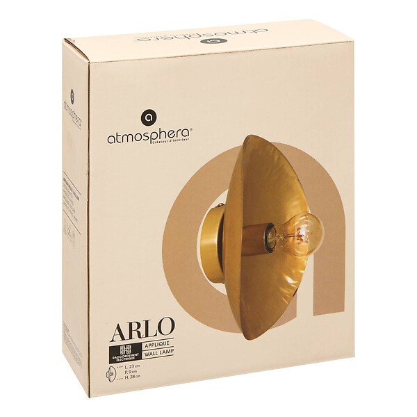 ATMOSPHERA - Applique murale Arlo doré 23x9cm - large