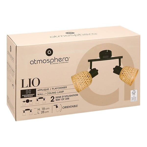 ATMOSPHERA - Applique murale/plafonnier Lio beige 28x17cm - large