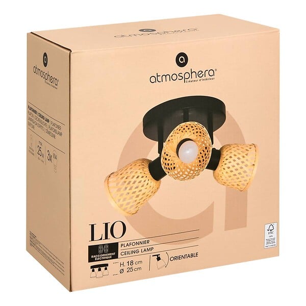 ATMOSPHERA - Plafonnier Lio beige 25x21cm - large