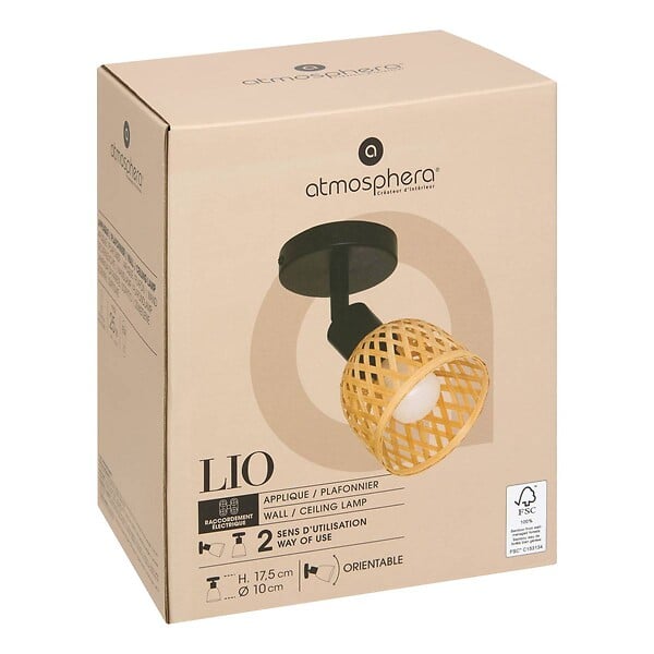 ATMOSPHERA - Applique murale/plafonnier Lio beige 10x10cm - large