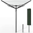 VOUNOT - Etendoir a Linge Exterieur Rotatif avec housse de protection et Surface etendage 50m Noir - vignette