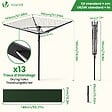 VOUNOT - Etendoir a Linge Exterieur Rotatif avec housse de protection et Surface etendage 50m Noir - vignette