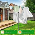 VOUNOT - Etendoir a Linge Exterieur Rotatif avec housse de protection et Surface etendage 50m Argent Vert - vignette
