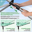 VOUNOT - Etendoir a Linge Exterieur Rotatif avec housse de protection et Surface etendage 50m Argent Vert - vignette