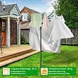 VOUNOT - Etendoir a Linge Exterieur Rotatif avec housse de protection et Surface etendage 45m Gris - vignette