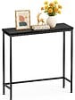 VOUNOT - Console table style industriel en metal et MDF 75x24x75 cm Noir - vignette