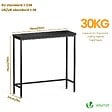 VOUNOT - Console table style industriel en metal et MDF 75x24x75 cm Noir - vignette