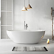 STANO - Baignoire îlot design ovale FLORIDA blanche 165 cm Brillant - vignette
