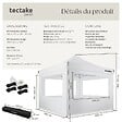 TECTAKE - Pavillon de jardin pliable en aluminium 3 x 3 m avec 4 parois latérales blanc - vignette