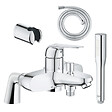 GROHE - Pack mitigeur mécanique Swift avec colonnettes + Douchette 1 jet Vitalio Get Stick + Flexible 1750 mm - vignette
