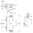 GROHE - Pack mitigeur bain thermostatique Grohtherm 2000 + Douchette 2 jets Vitalio Comfort 110 + Flexible - vignette
