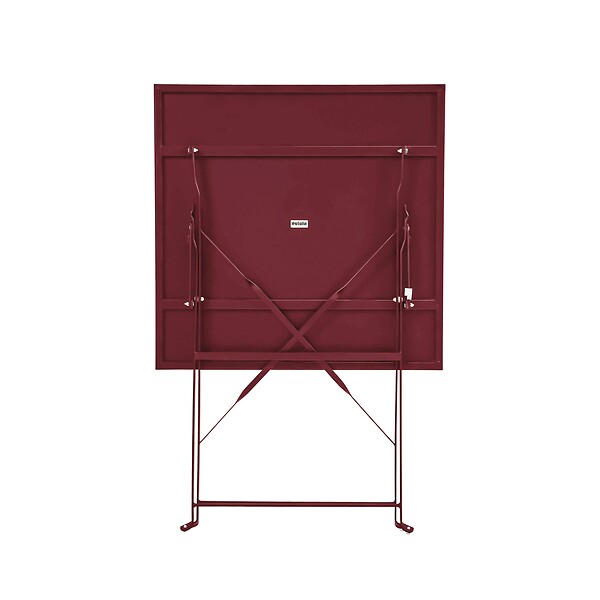 OVIALA - Table de jardin pliante bistrot en acier 60 cm pourpre - Rome - large