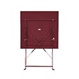 OVIALA - Table de jardin pliante bistrot en acier 60 cm pourpre - Rome - vignette