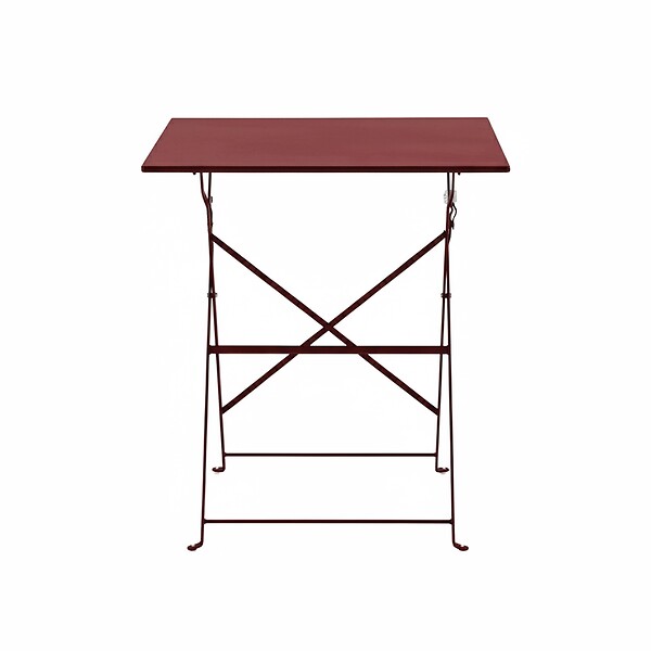 OVIALA - Table de jardin pliante bistrot en acier 60 cm pourpre - Rome - large