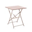 OVIALA - Table de jardin pliante bistrot en acier 60 cm rose poudré - Rome - vignette