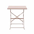 OVIALA - Table de jardin pliante bistrot en acier 60 cm rose poudré - Rome - vignette