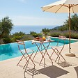 OVIALA - Table de jardin pliante bistrot en acier 60 cm rose poudré - Rome - vignette
