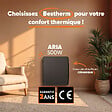 BESTHERM - Radiateur électrique fixe à inertie sèche céramique - BESTHERM - ARIA 500W  - horizontal noir - vignette