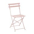 OVIALA - Lot de 2 chaises pliantes en acier rose poudré - Rome - vignette