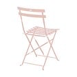OVIALA - Lot de 2 chaises pliantes en acier rose poudré - Rome - vignette