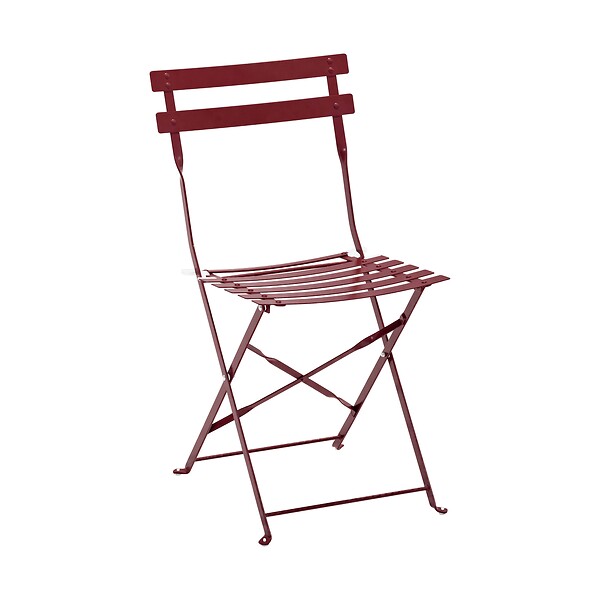 OVIALA - Lot de 2 chaises pliantes en acier pourpre - Rome - large
