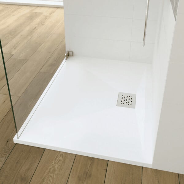 KINEDO - Receveur de douche Kinesurf biotec rectangle Blanc 150 x 90 x 4 bonde centre longueur - large