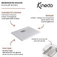 KINEDO - Receveur de douche Kinesurf biotec rectangle Blanc 150 x 90 x 4 bonde centre longueur - vignette