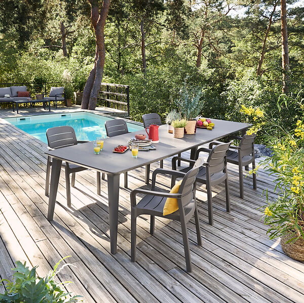 KETER - Fauteuil de jardin empilable Chloé Gris Sparkle - large
