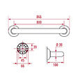 PELLET - Barre de maintien droite PMR Essentiel confort 80 cm aluminium époxy blanc - vignette
