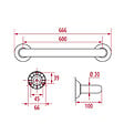 PELLET - Lot de 2 barres droite PMR PELLET Essentiel confort 60 cm aluminium époxy blanc - vignette