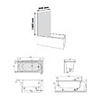 VILLEROY ET BOCH - Baignoire droite avec pieds 160 x 70 cm O.Novo Blanc + Pare Bain gauche AURYS Raywall chromé - vignette