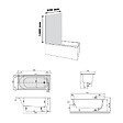 VILLEROY ET BOCH - Baignoire droite avec pieds 170 x 75 cm O.Novo Blanc + Pare Bain gauche AURYS Raywall chromé - vignette
