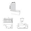 VILLEROY ET BOCH - Baignoire droite O.novo 170 x 75 cm Blanc + Pare bain droite AURYS Raywall chromé - vignette